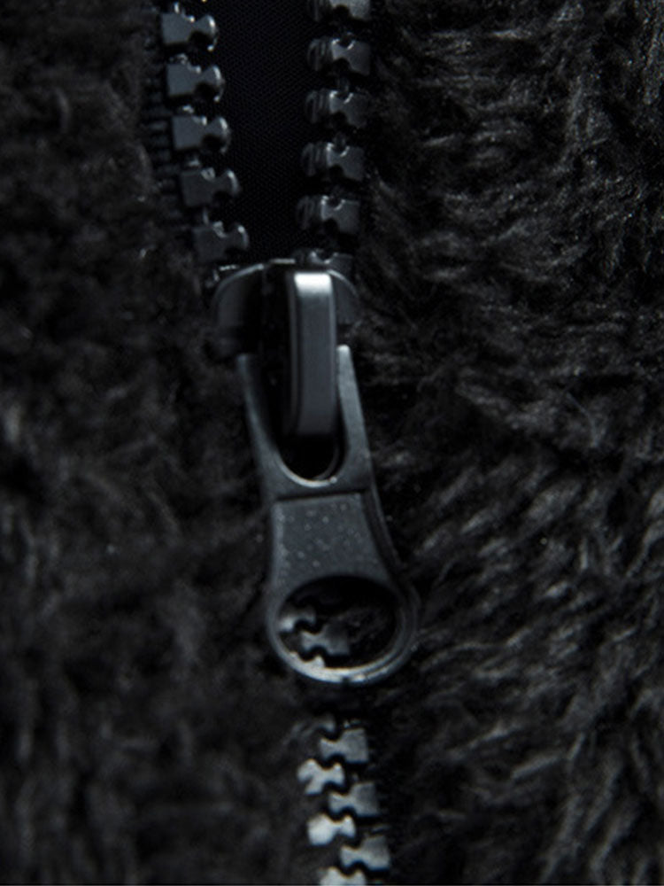 Teddy fleece vattert Kurtka z kaptur