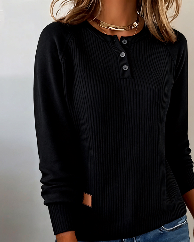 Stylowy Sweter z knapp w raglanermer