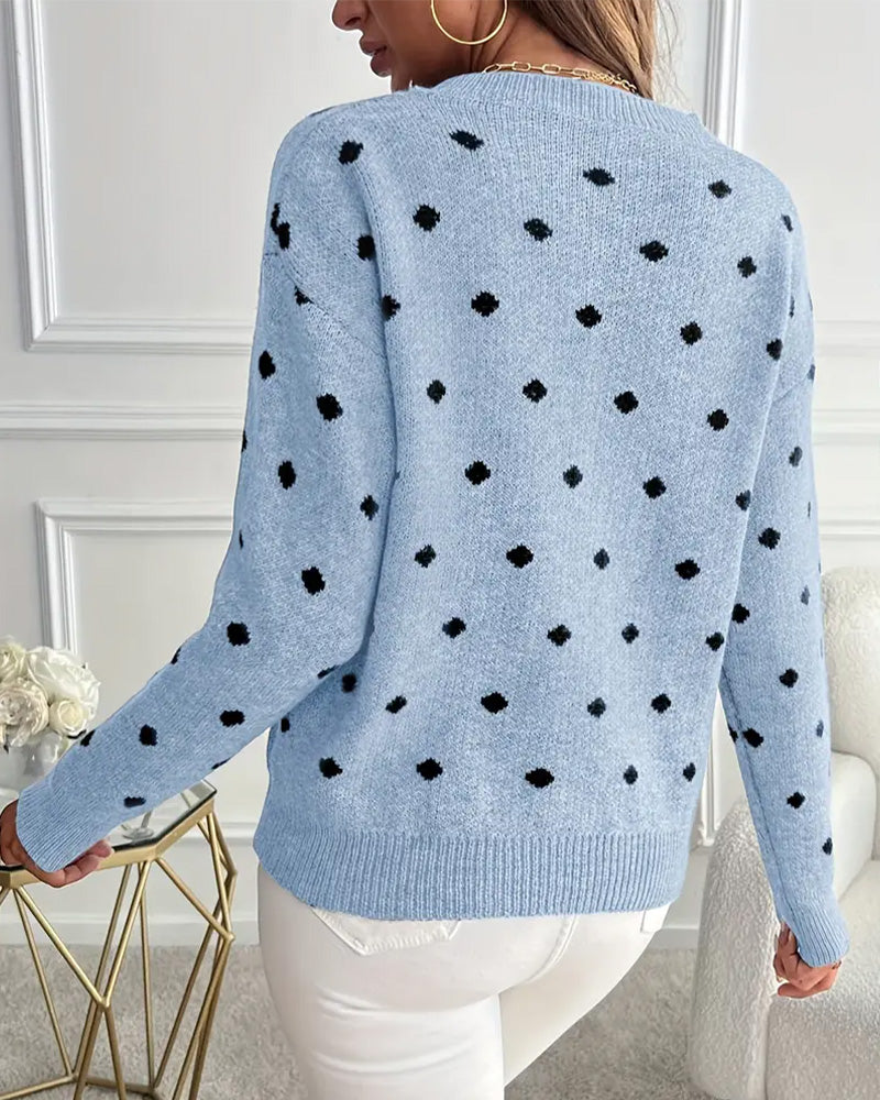 Sweter z Okrągły dekolt w Długi rękaw