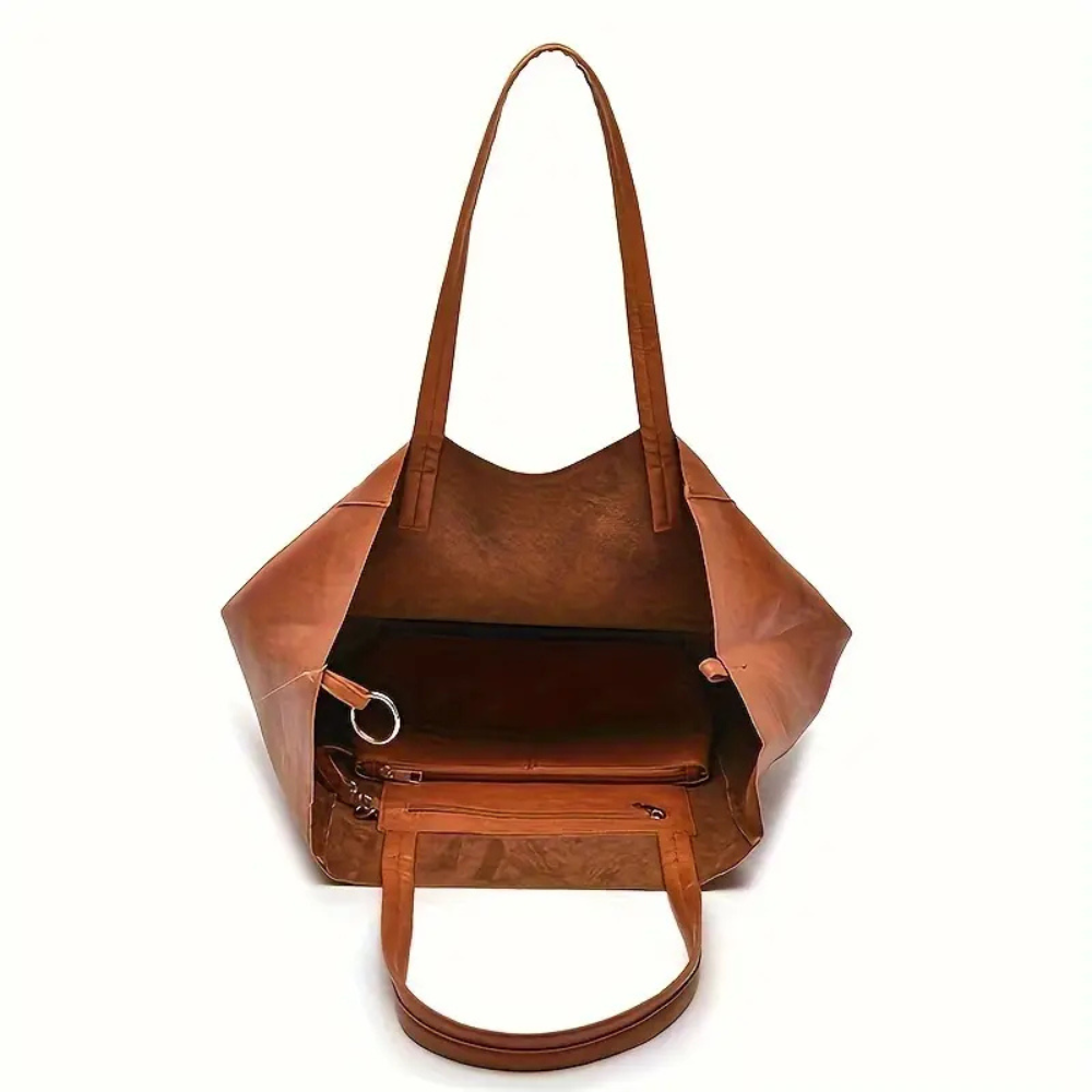 Retro-Miękkihet Stor Tote Torba Sett