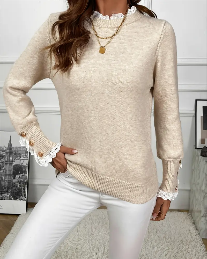 Elegancki Sweter z Blonde Szczegóły