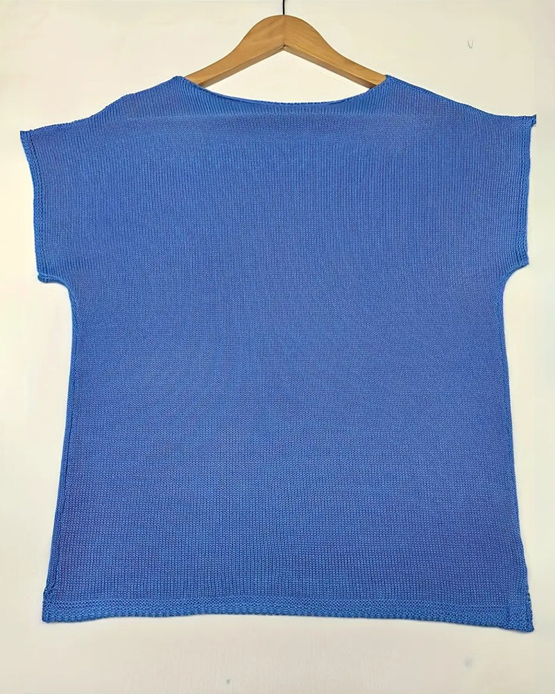 Sweter z Krótki rękaw, Jednolity