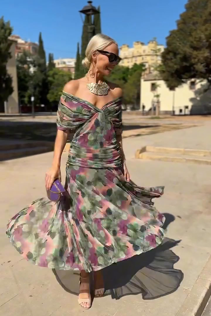 LOUISE | Elegancki sukienka maxi do festlige Okazjaer z Dekolt w serek