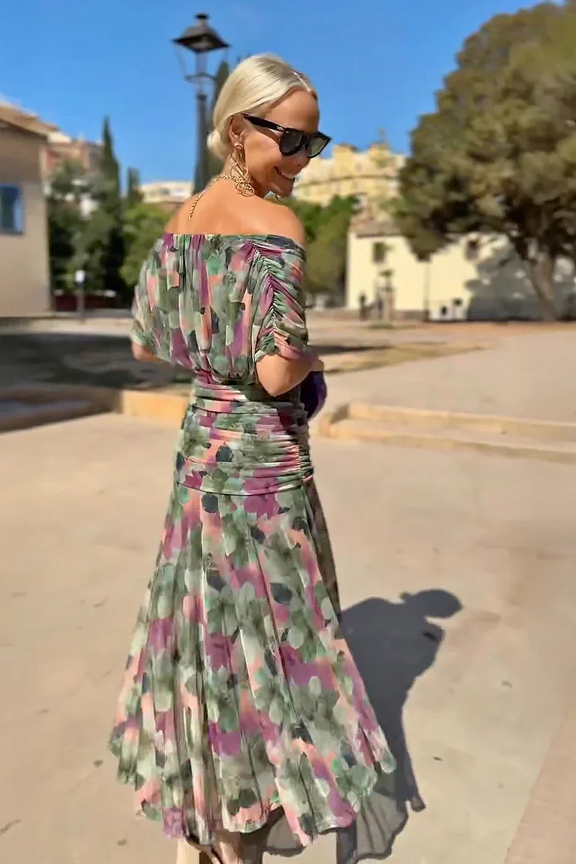 LOUISE | Elegancki sukienka maxi do festlige Okazjaer z Dekolt w serek