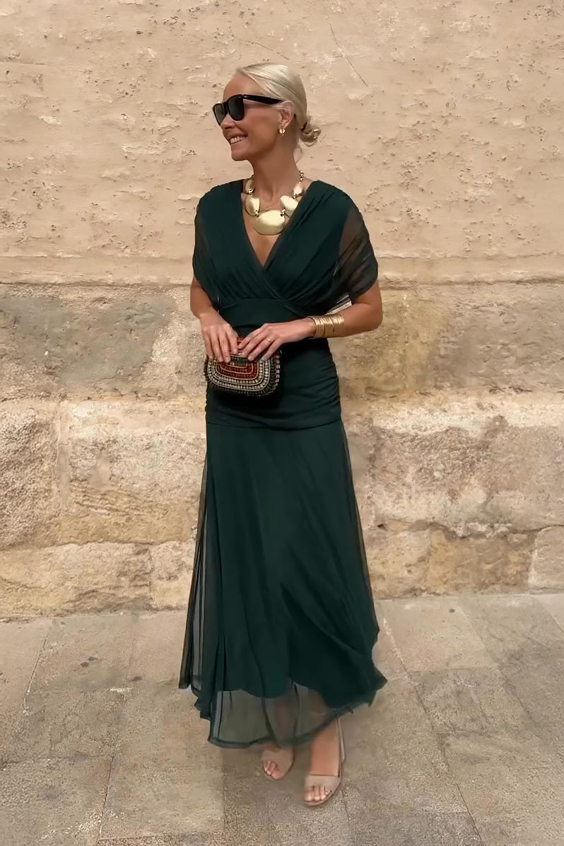 LOUISE | Elegancki sukienka maxi do festlige Okazjaer z Dekolt w serek