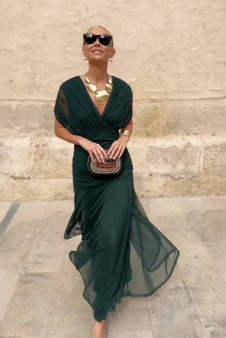 LOUISE | Elegancki sukienka maxi do festlige Okazjaer z Dekolt w serek