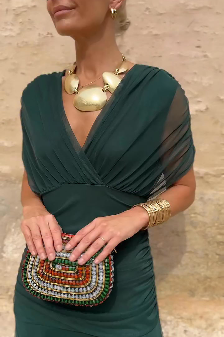 LOUISE | Elegancki sukienka maxi do festlige Okazjaer z Dekolt w serek