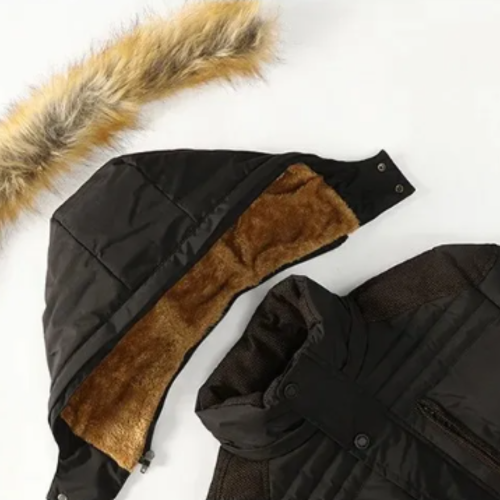 Elegancki vattert fleece kurtka zimowa