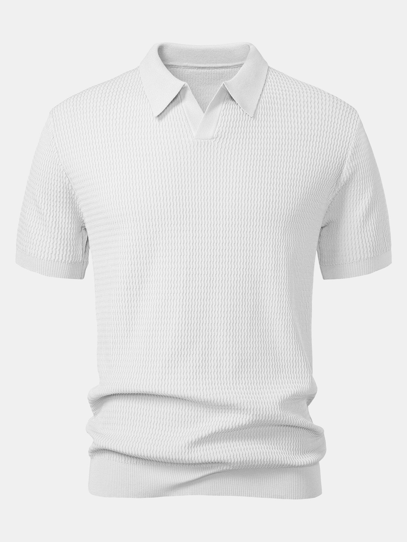Golf jacquardDzianinowy Dekolt w serek polo-koszula w wąski Krój taperet Spodnie
