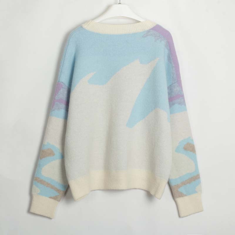 Casualowy Kolorblokk Sweter
