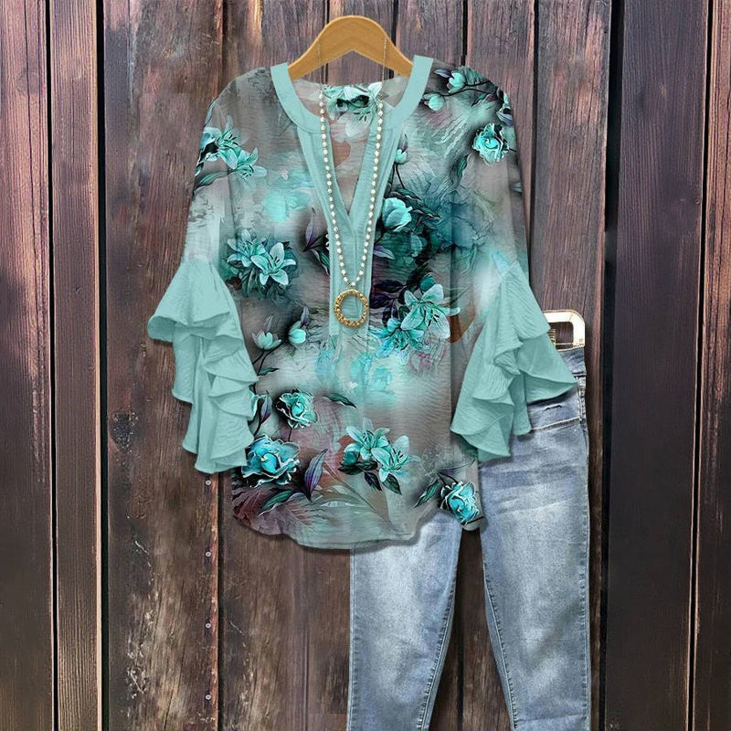 Bluzka vintage w kwiaty