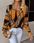Sweter z Dekolt w serek w Hull-Leopardtrykk