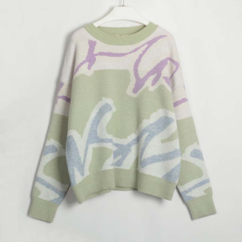 Casualowy Kolorblokk Sweter