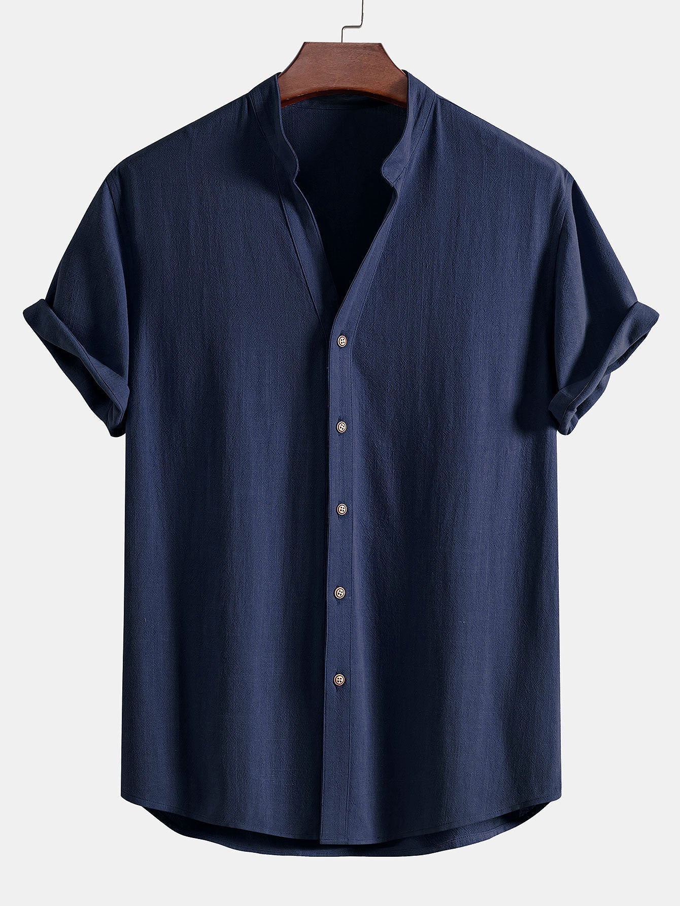Dekolt w serek koszula z Len w rayon-blanding w rettskårne LenSpodnie