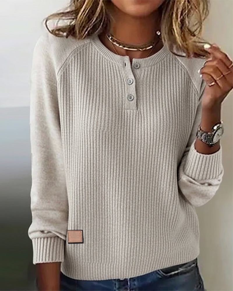 Stylowy Sweter z knapp w raglanermer