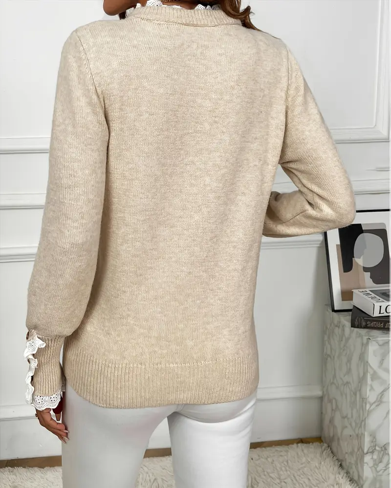 Elegancki Sweter z Blonde Szczegóły
