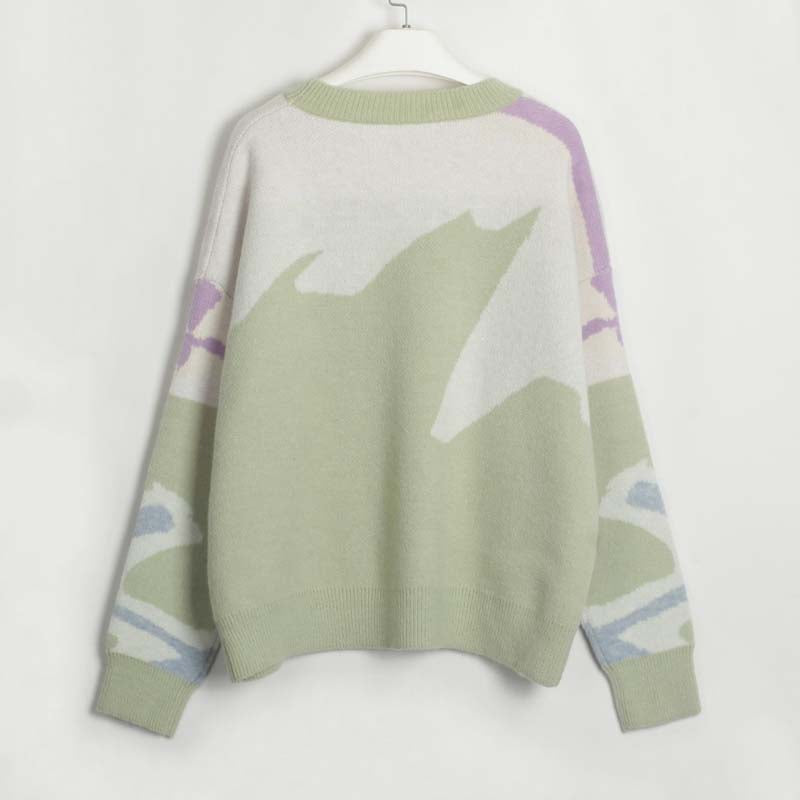 Casualowy Kolorblokk Sweter