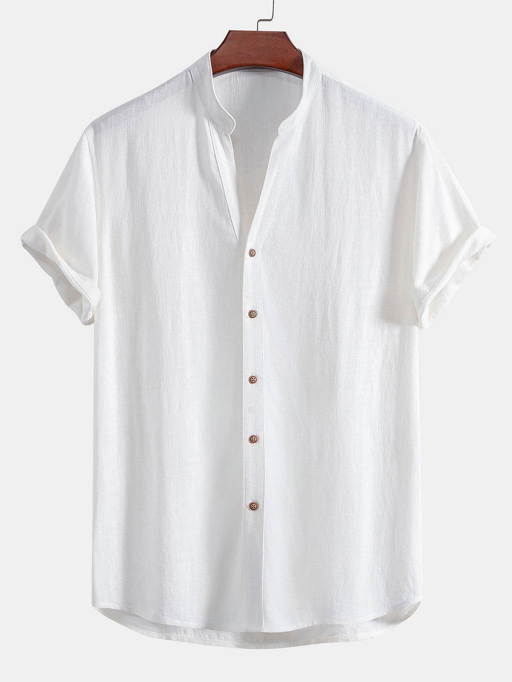 Dekolt w serek koszula z Len w rayon-blanding w rettskårne LenSpodnie