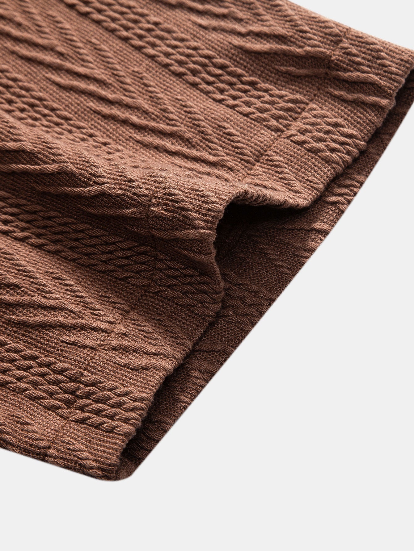 Kubansk koszula w jacquardtekstur w krøllete, strukturerte krótkie Spodnie z sznurowanie