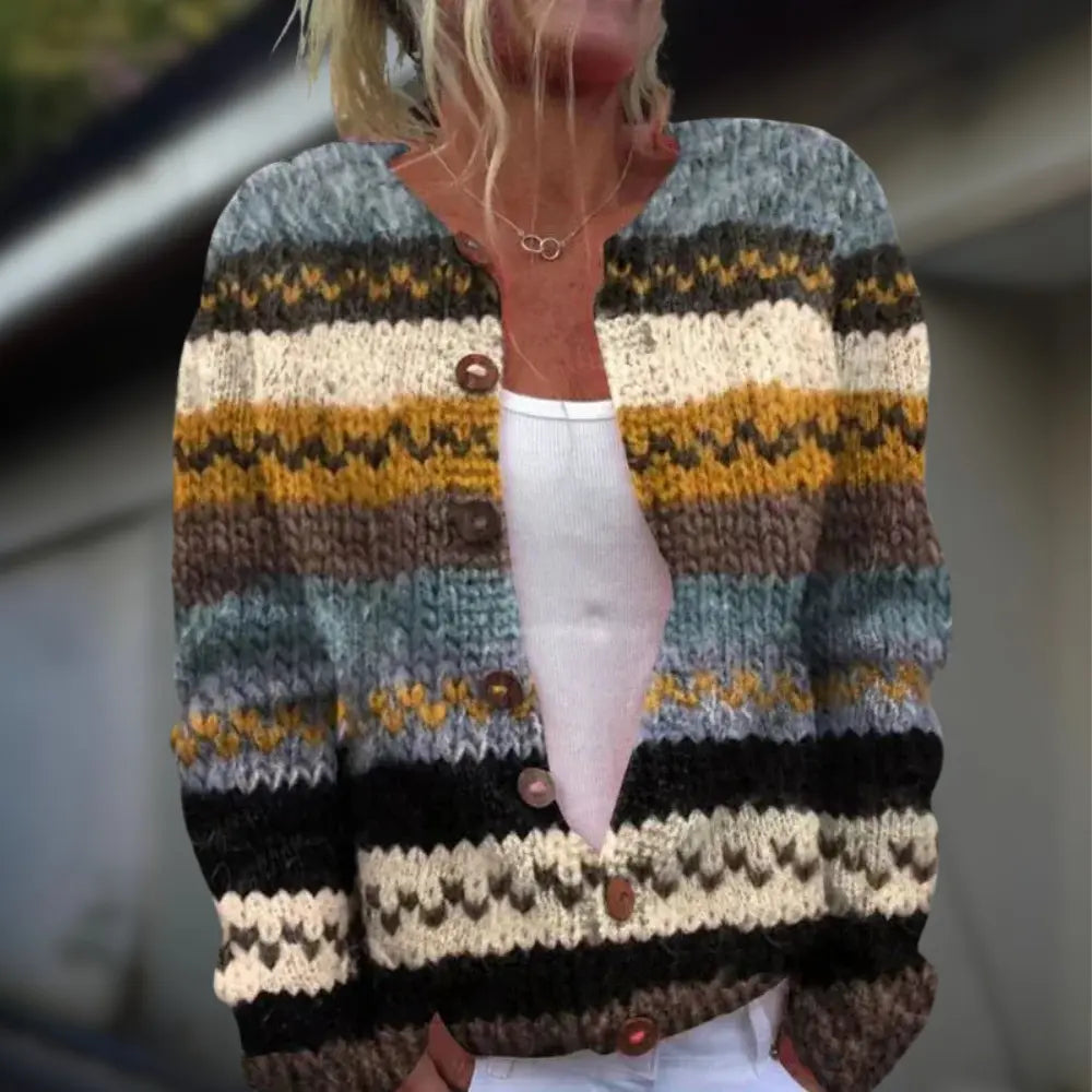 Anja™ | Sweter rozpinany we wzory