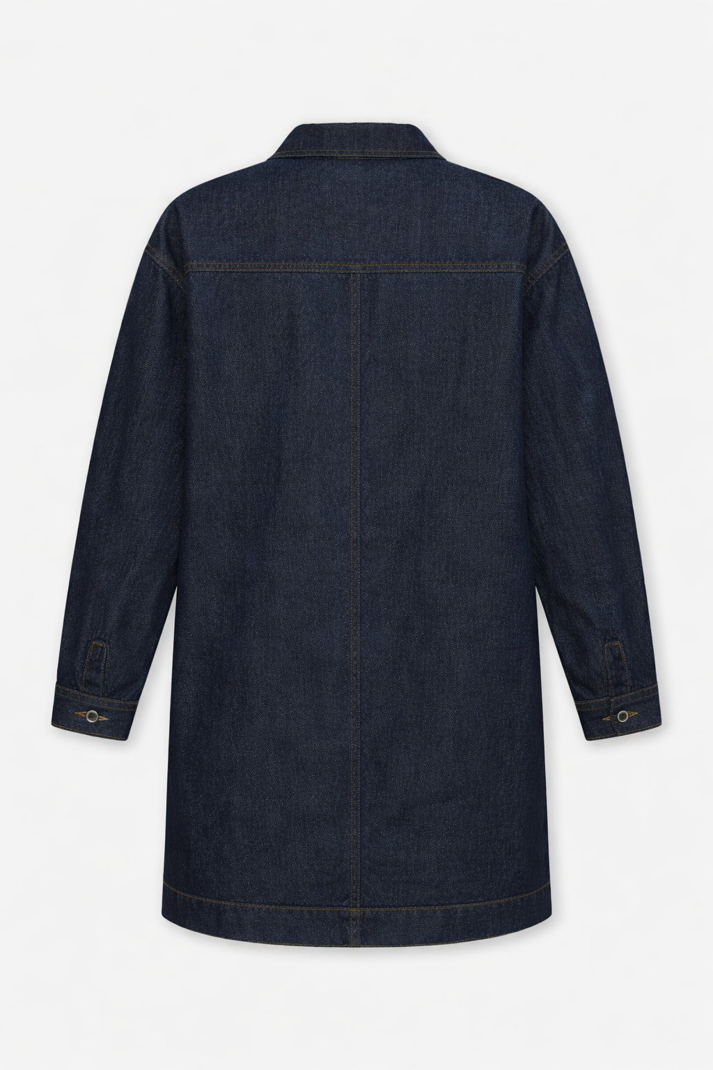 długi Denim Shacket Ciemnoniebieski