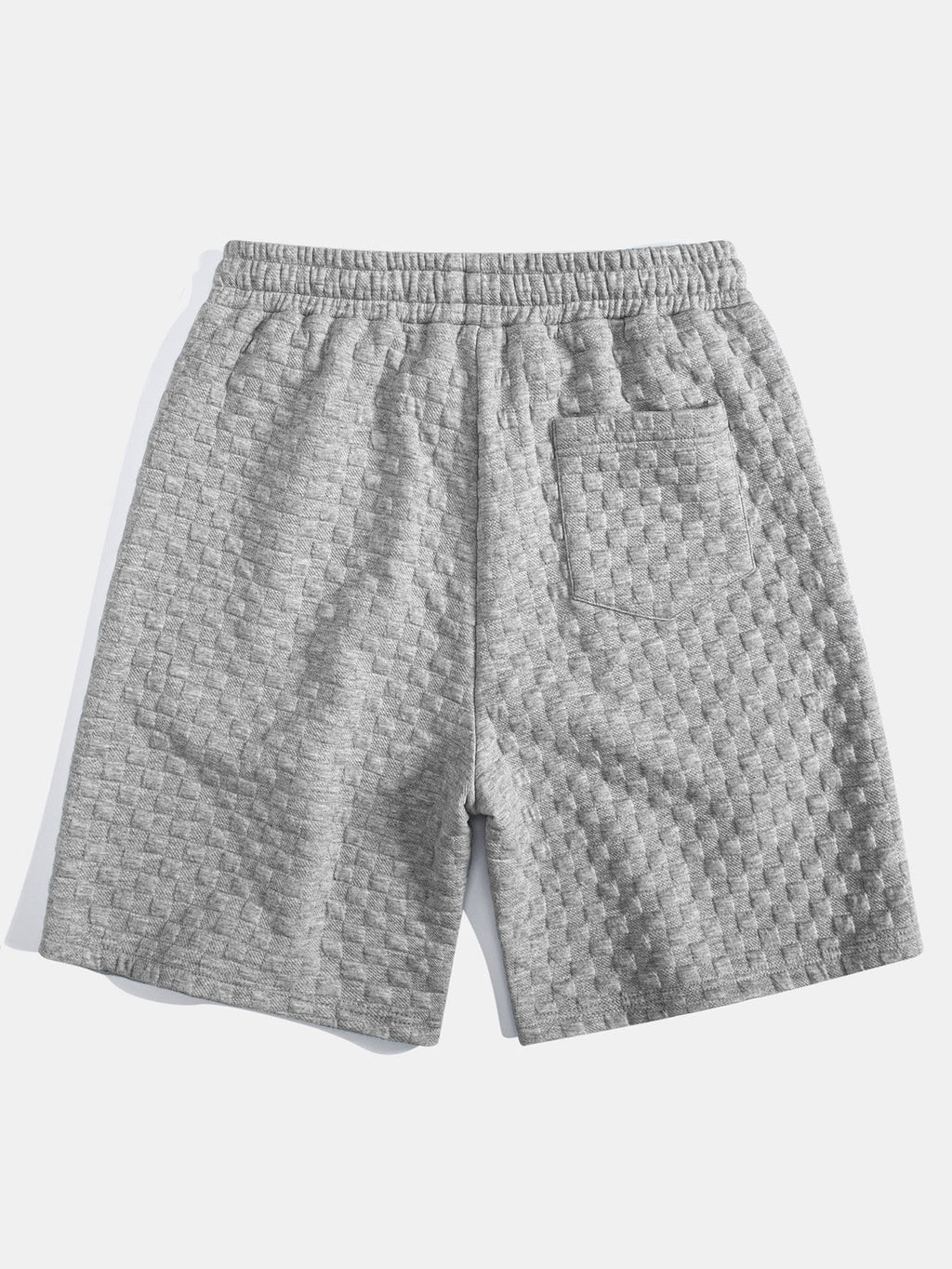 Rutemønster Jacquard bueformet kant hette-T-shirt w Rutemønster Jacquard szorty