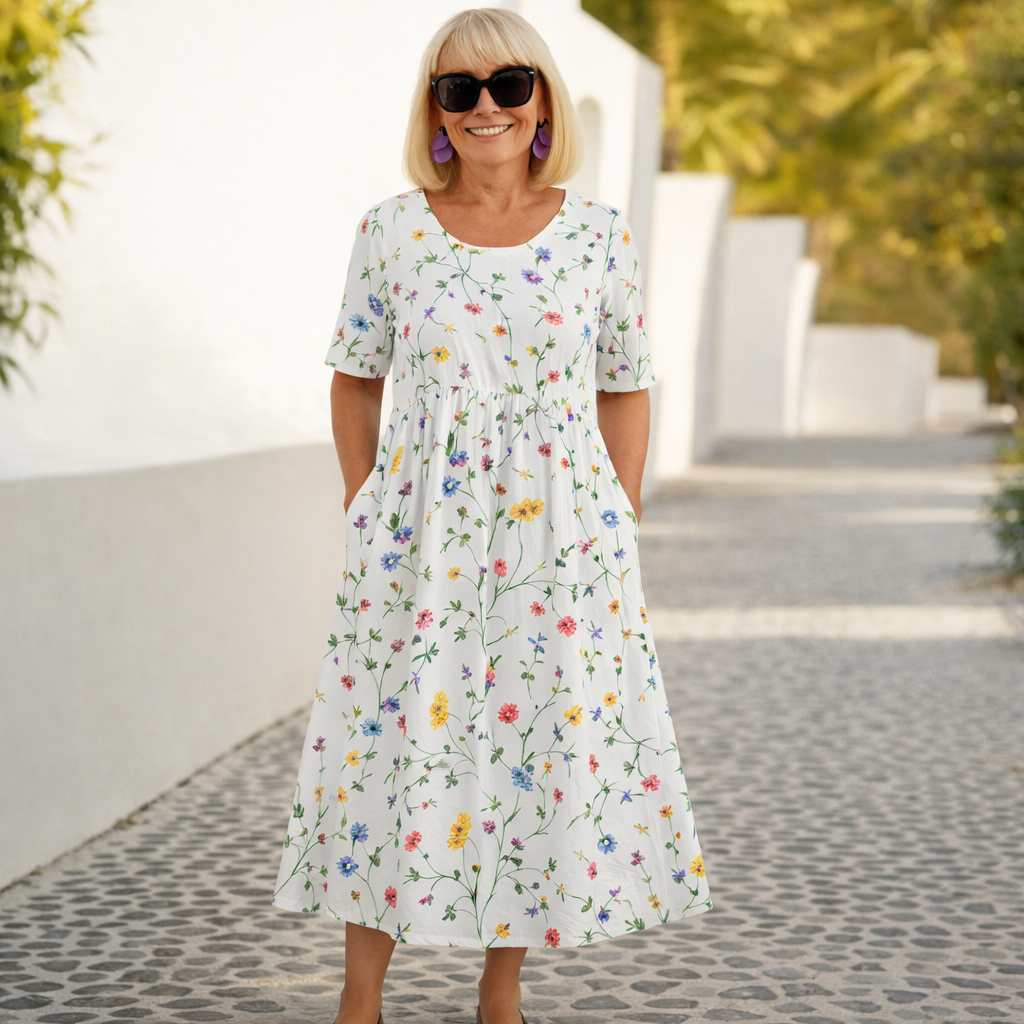 Robin | Blomstret sukienka midi