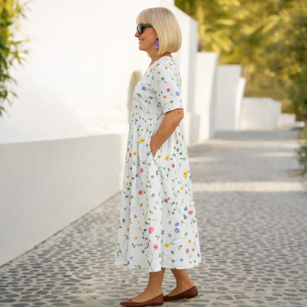 Robin | Blomstret sukienka midi