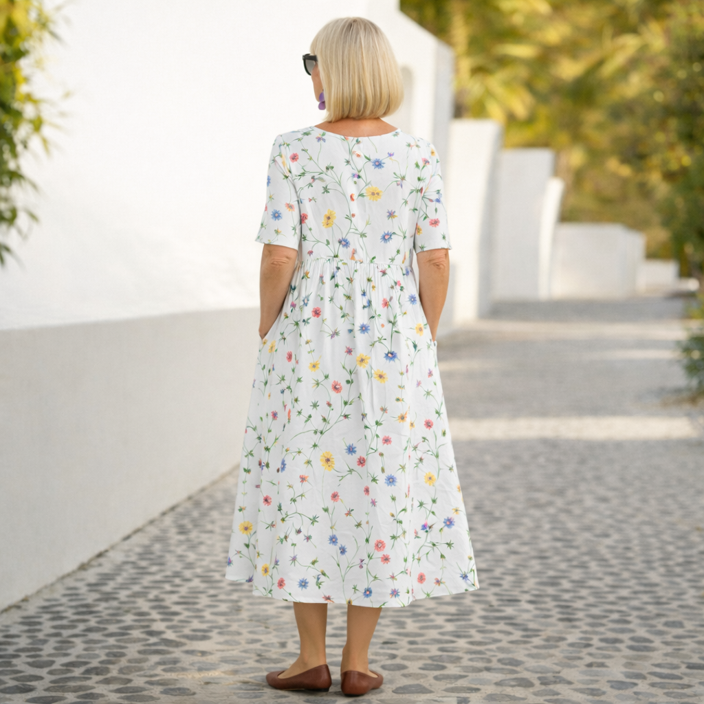 Robin | Blomstret sukienka midi
