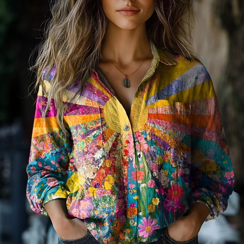 Bluzka vintage w kwiaty