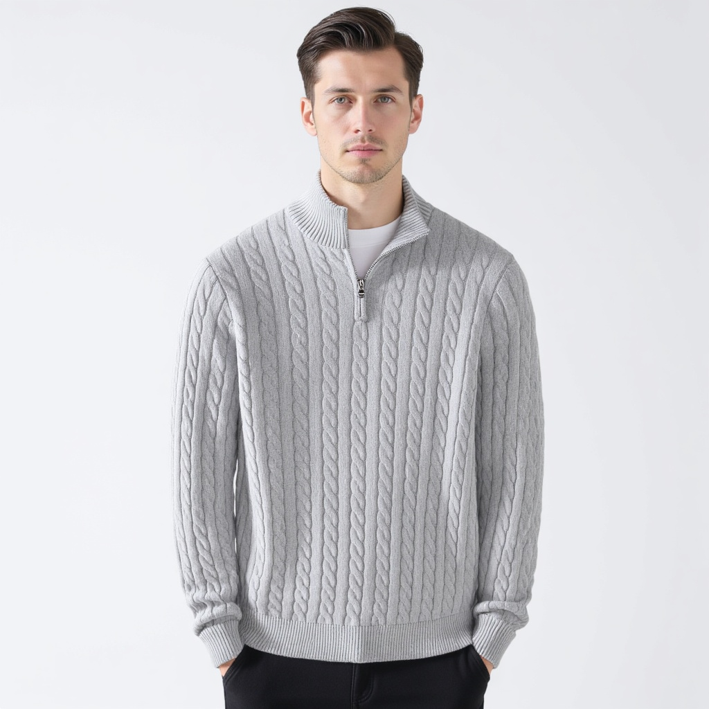 TAEBAEK – KabelDzianinowy zip-Sweter