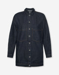 długi Denim Shacket Ciemnoniebieski