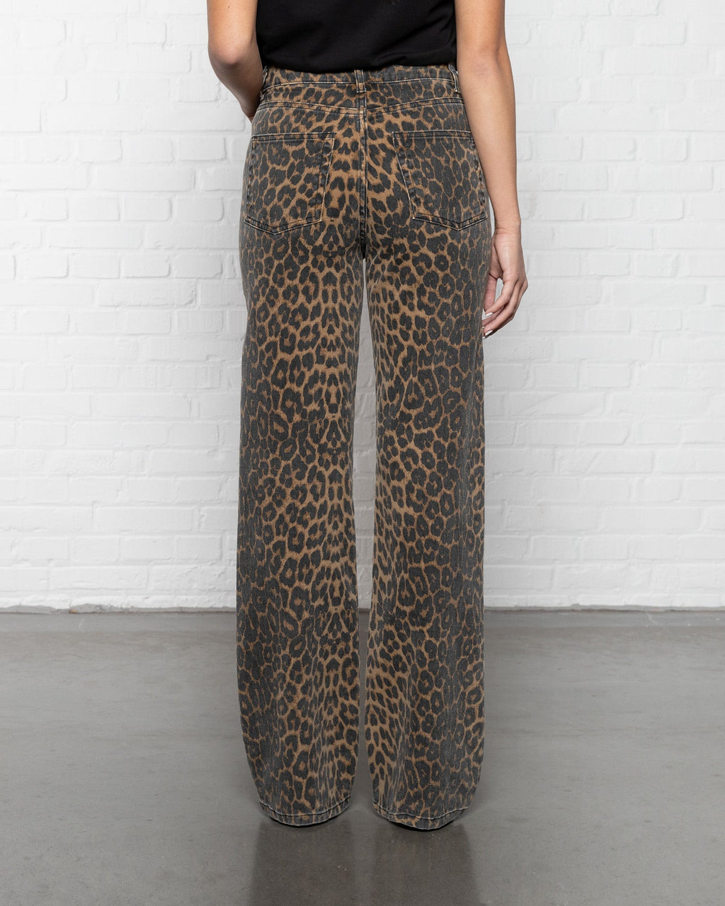 LEOPARD BOOTCUT JEANS