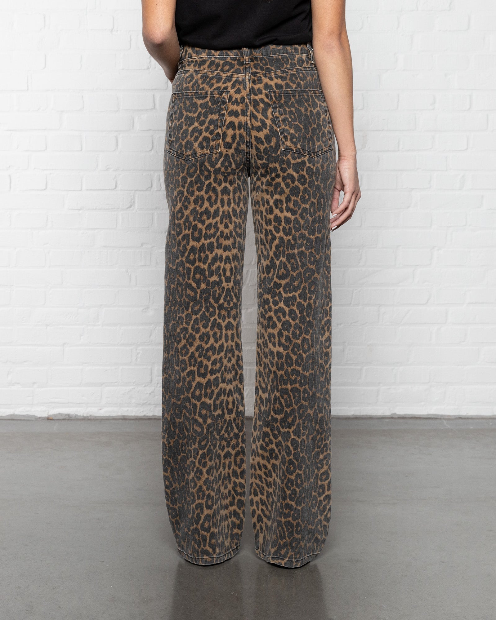 LEOPARD BOOTCUT JEANS