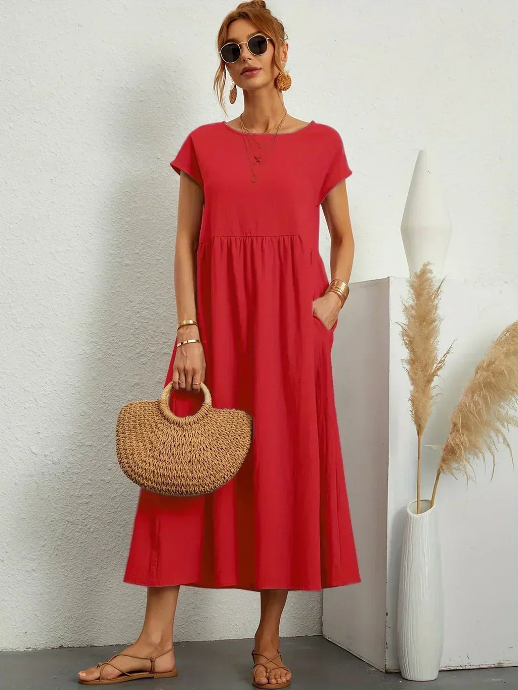 HEIKE™ – Flytende sukienka midi z ponadczasową elegancję