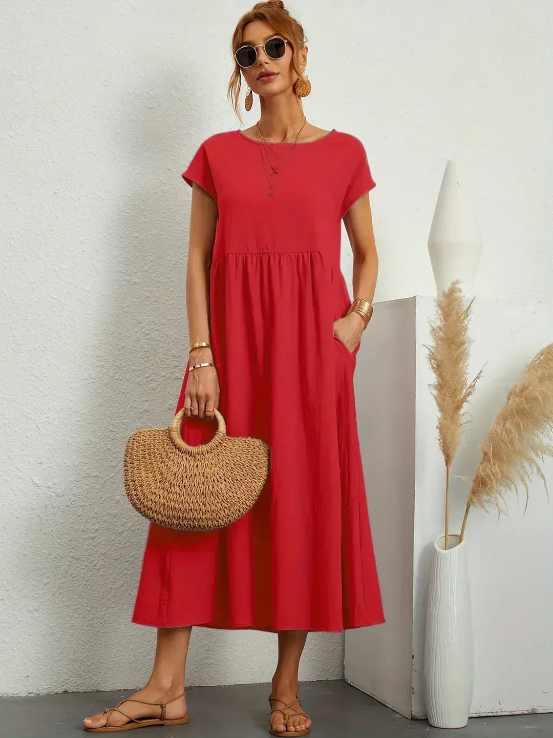 HEIKE™ – Flytende sukienka midi z ponadczasową elegancję