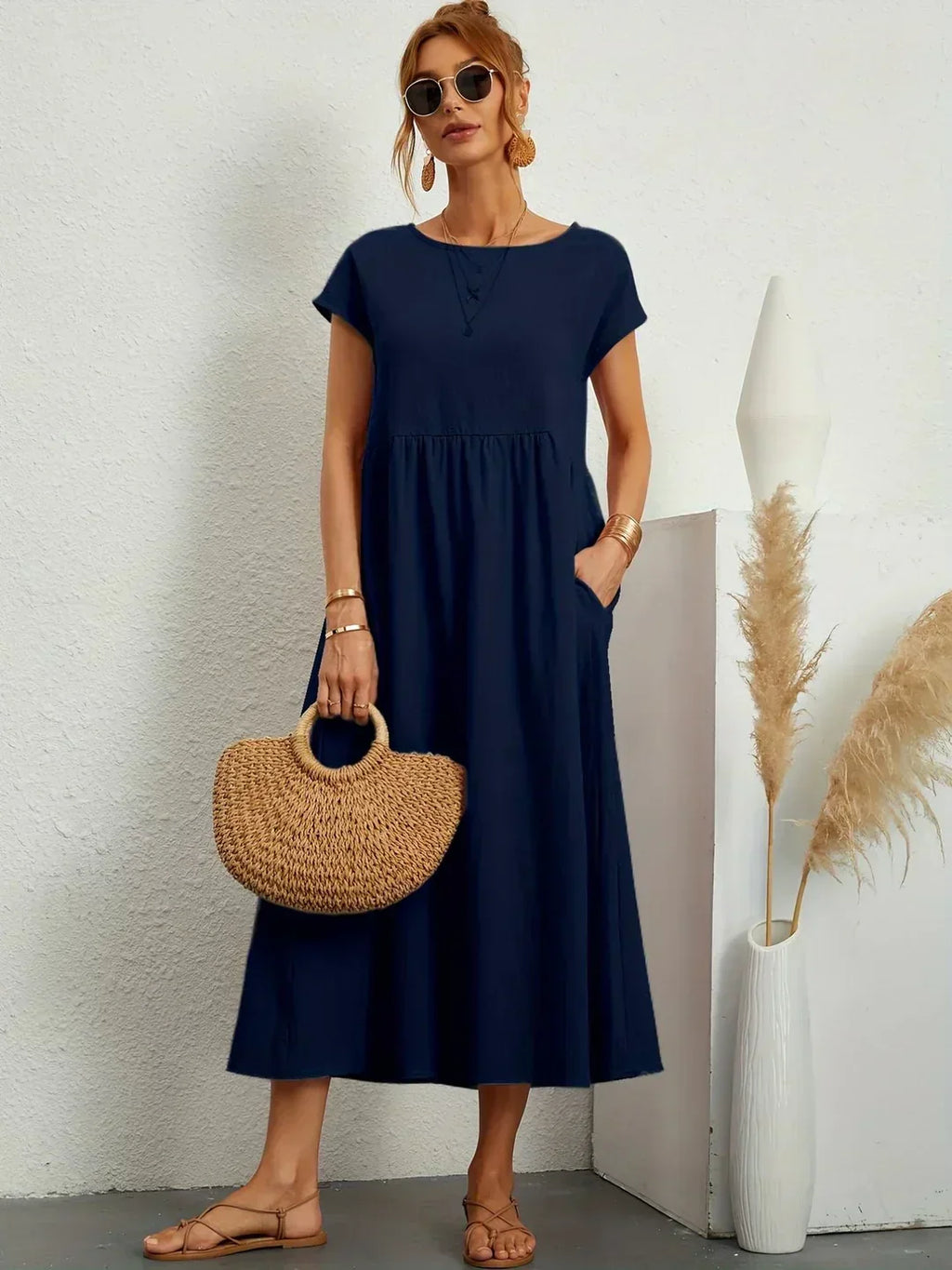 HEIKE™ – Flytende sukienka midi z ponadczasową elegancję
