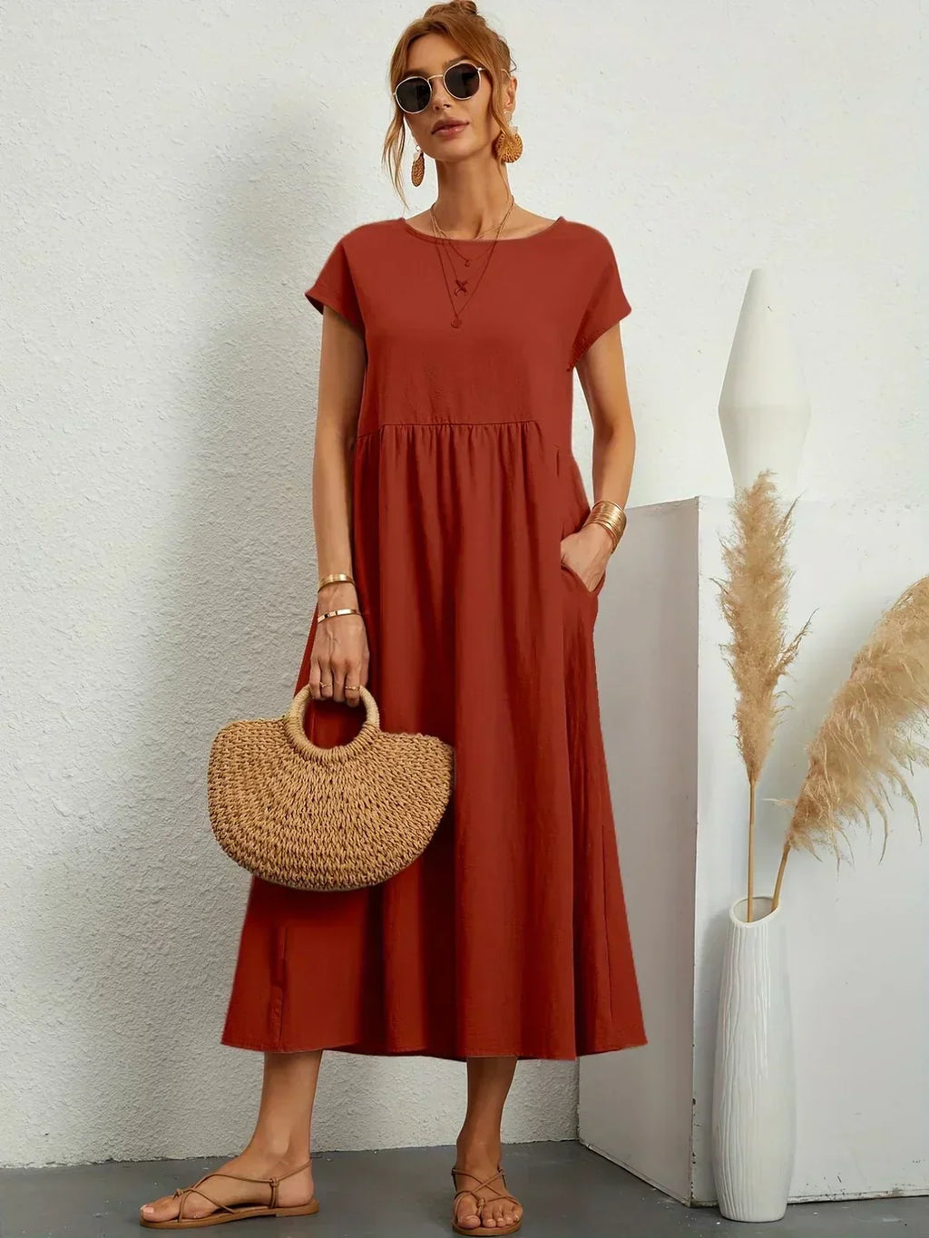 HEIKE™ – Flytende sukienka midi z ponadczasową elegancję