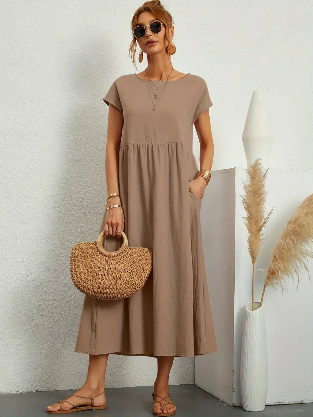 HEIKE™ – Flytende sukienka midi z ponadczasową elegancję