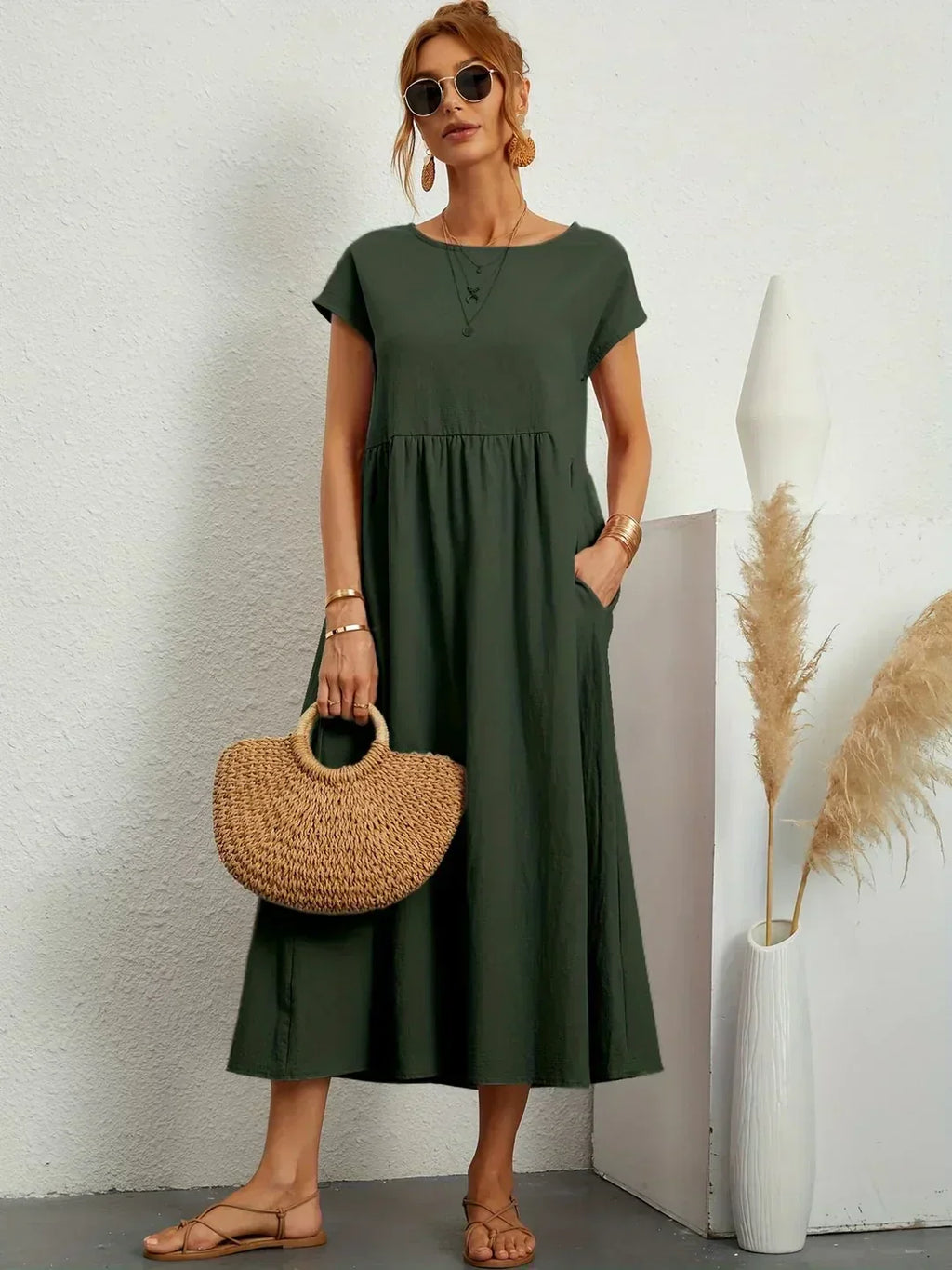 HEIKE™ – Flytende sukienka midi z ponadczasową elegancję