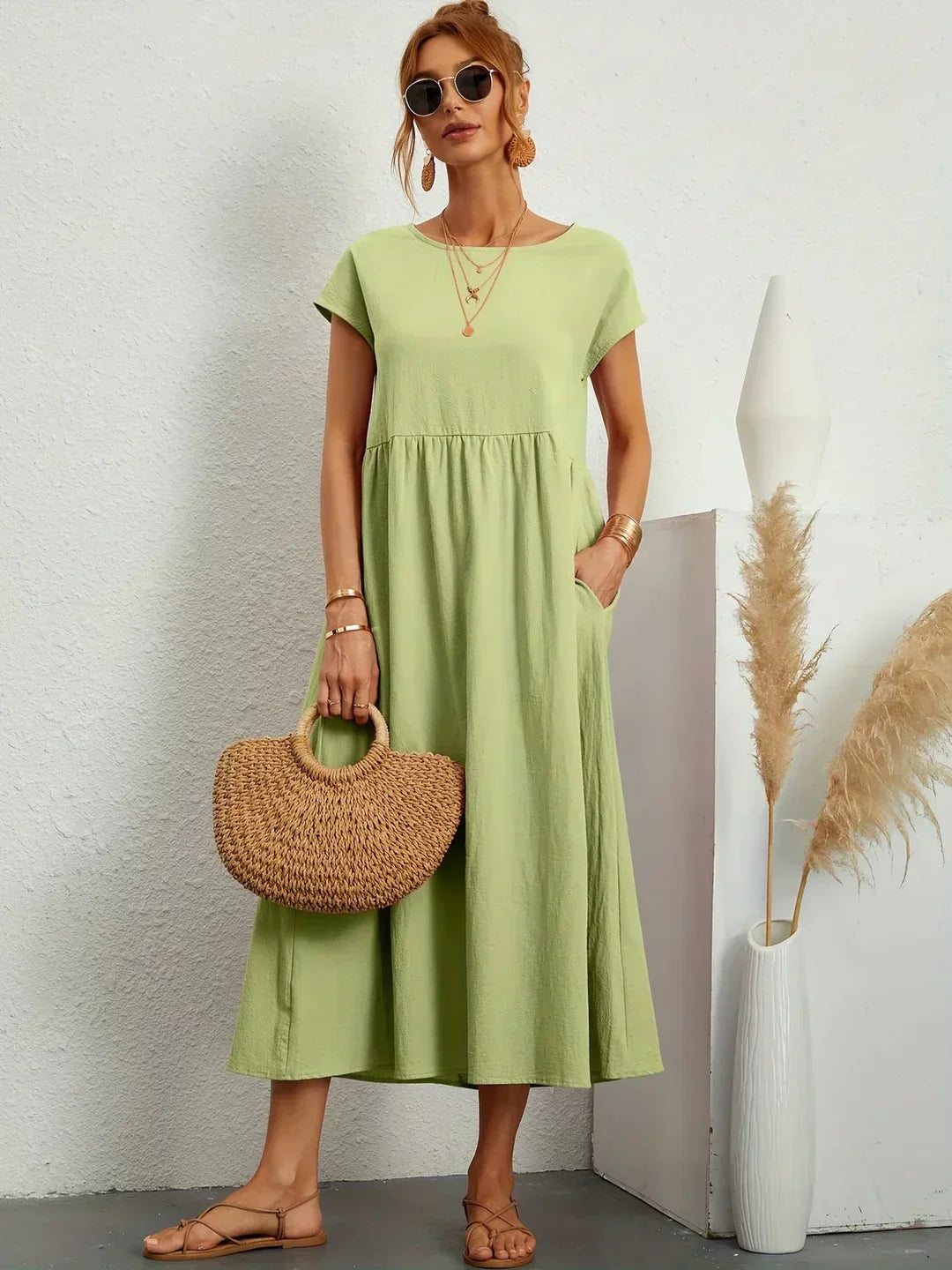 HEIKE™ – Flytende sukienka midi z ponadczasową elegancję