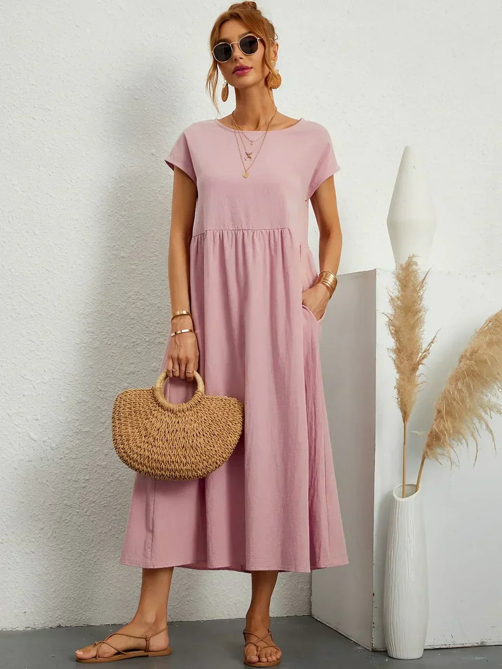 HEIKE™ – Flytende sukienka midi z ponadczasową elegancję
