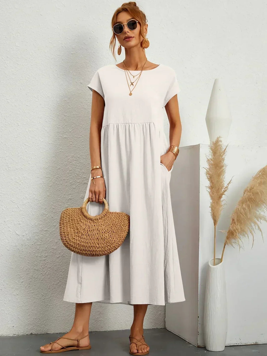 HEIKE™ – Flytende sukienka midi z ponadczasową elegancję