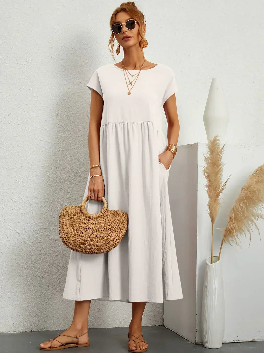HEIKE™ – Flytende sukienka midi z ponadczasową elegancję