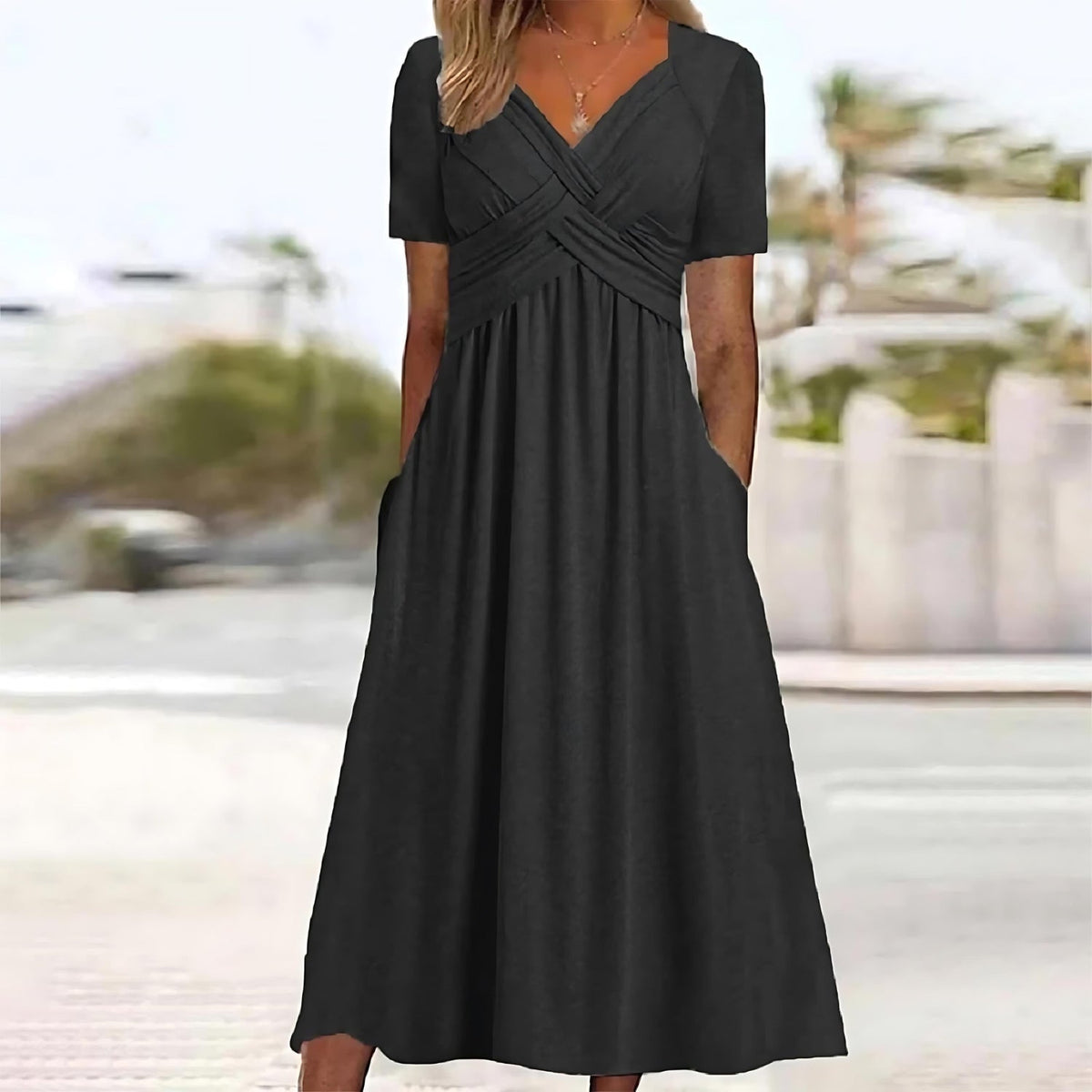 Isadora | Elegancka sukienka midi o kroju A