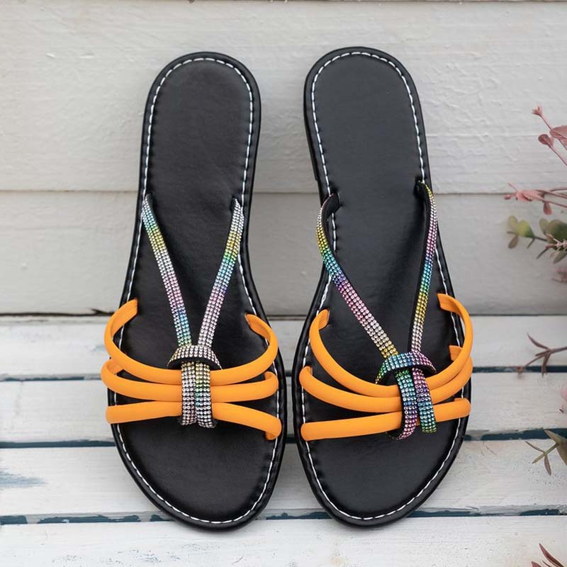 Casualowy Rhinestone Pyntet Kapcie