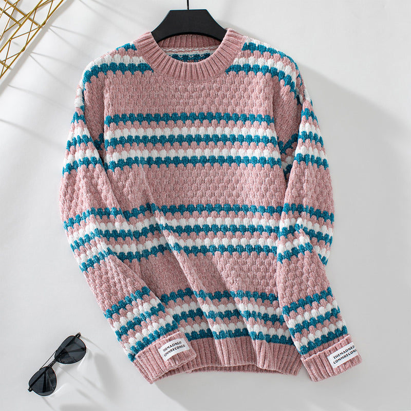 Casualowy W paski StrikkeSweter