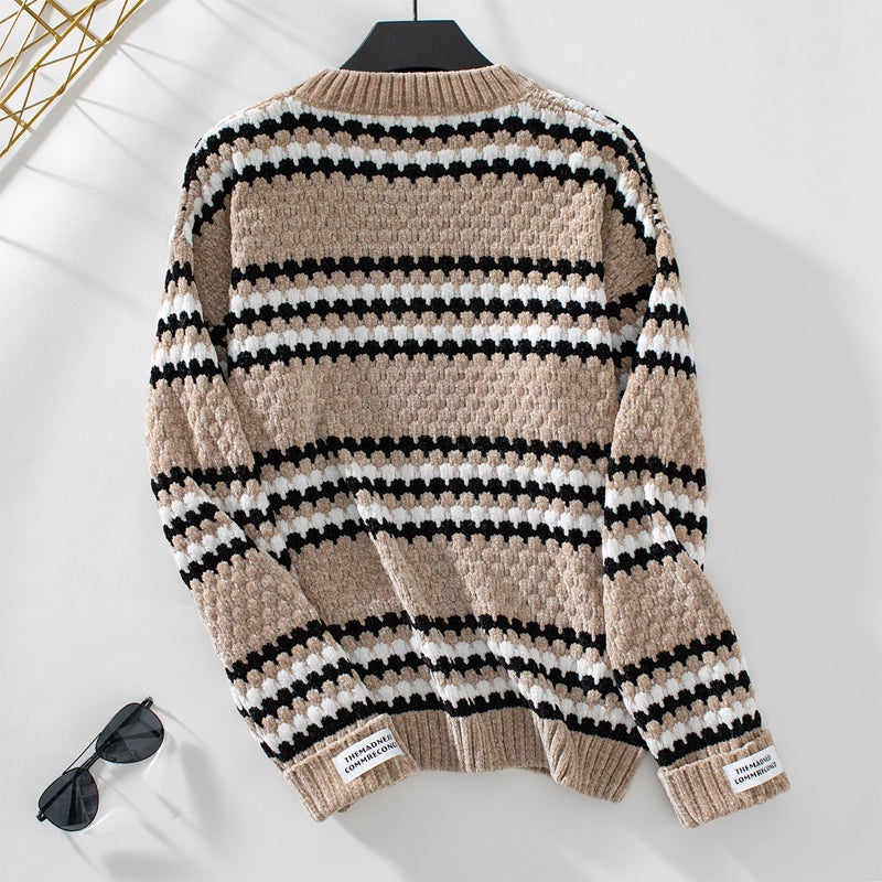 Casualowy W paski StrikkeSweter