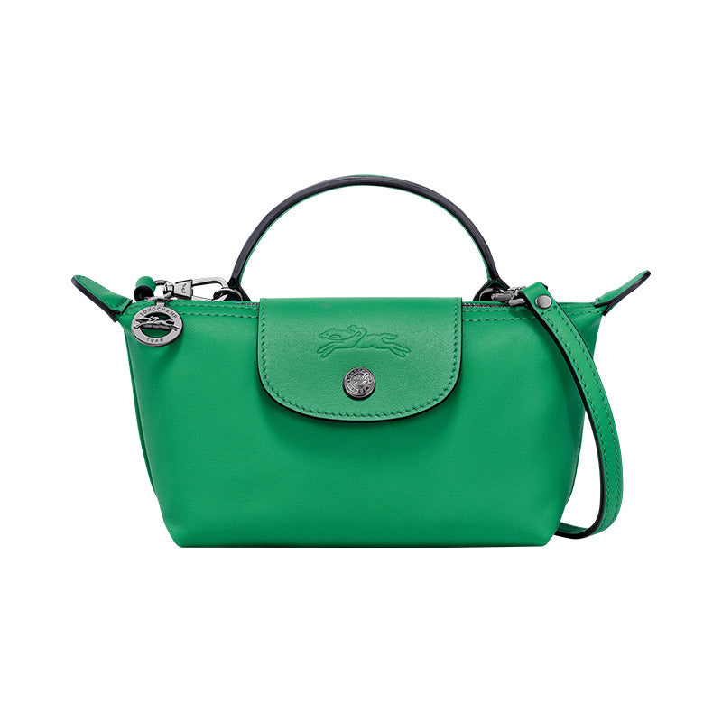 Mini Longchamp-lærTorebka - Zielony
