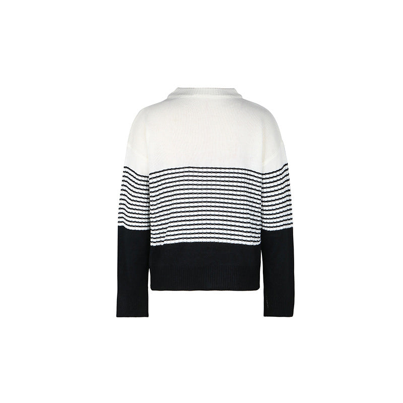 Casualowy W paski Strikke Sweter